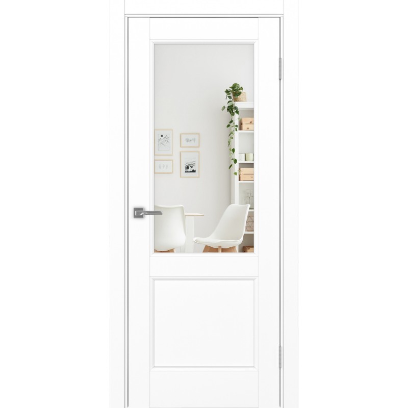 Межкомнатная дверь Турин Neo 502.21, цвет белый снежный, заполнение Зеркало/Зеркало, размер 200*80 см.