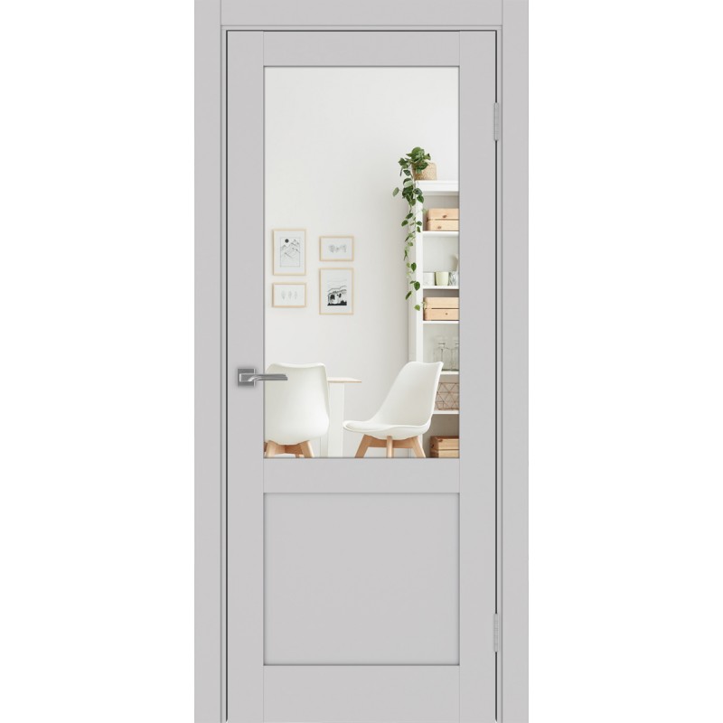 Межкомнатная дверь Турин Neo 502.21, цвет пепельный, заполнение Зеркало/Зеркало, размер 200*80 см.