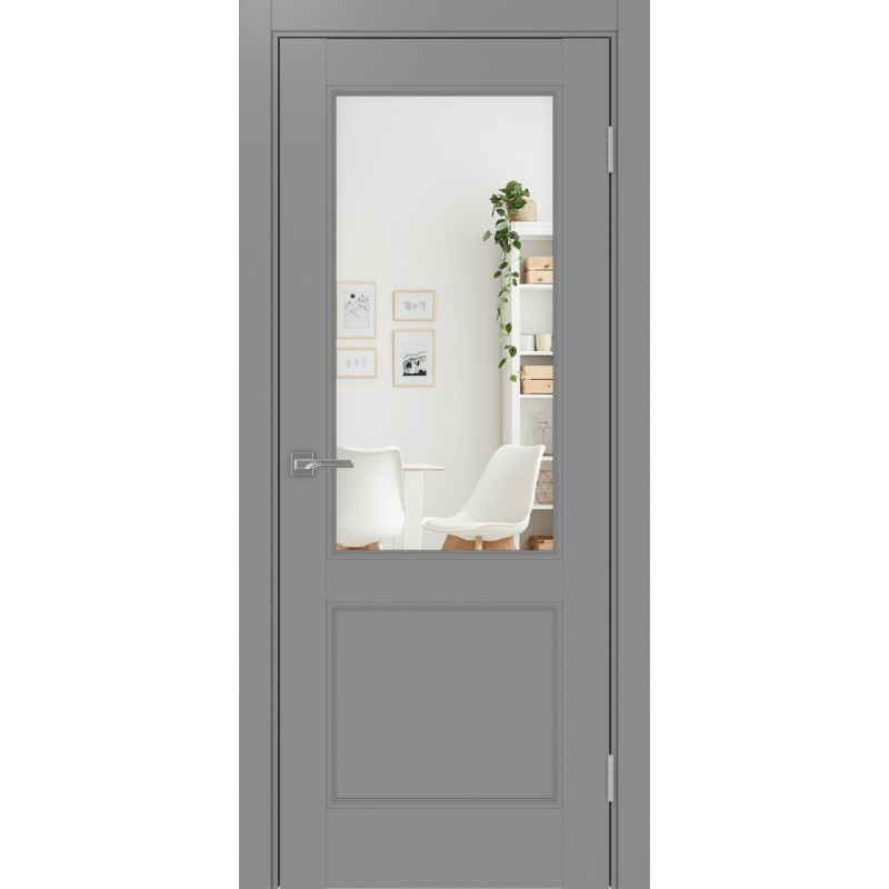 Межкомнатная дверь Турин Neo 502.21, цвет серый, заполнение Зеркало/Зеркало, размер 200*80 см.