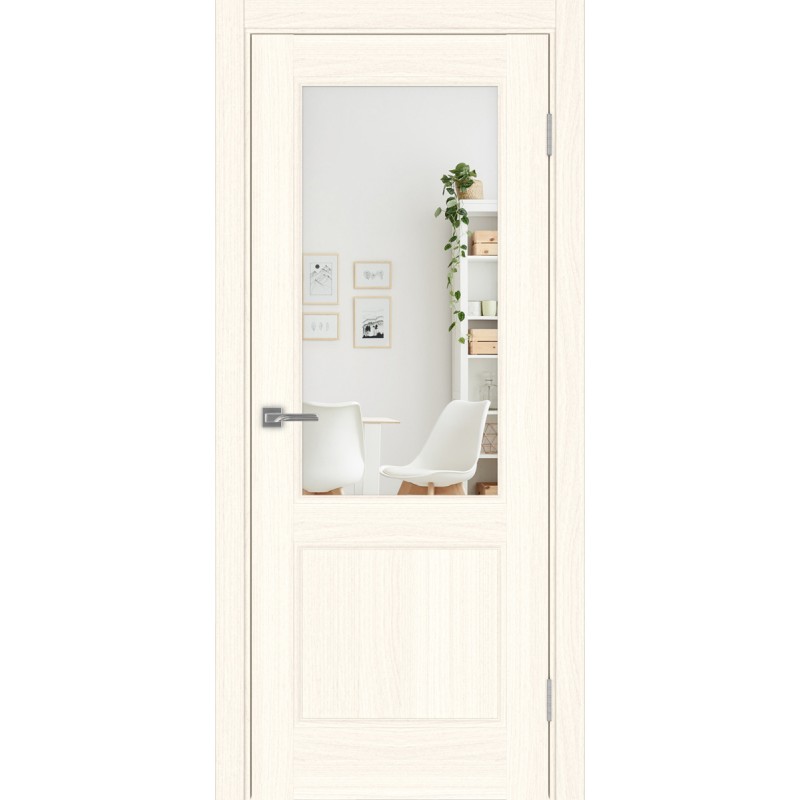 Межкомнатная дверь Турин Neo 502.21, цвет ясень светлый, заполнение Зеркало/Зеркало, размер 200*90 см.