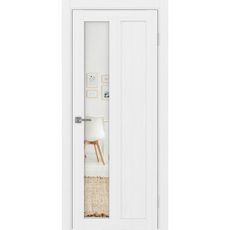 Межкомнатная дверь Турин 521.21, цвет белый лёд, заполнение Зеркало/Зеркало, размер 200*80 см.