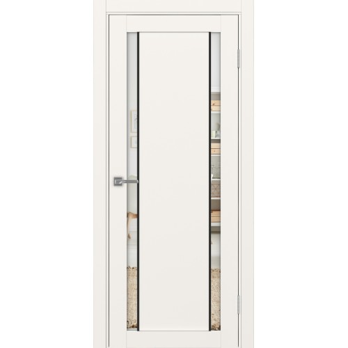 Турин 522AПП.212, цвет Бежевый молдинг алюм.чёрн стекло Зеркало/Зеркало, размер 80*200 см.