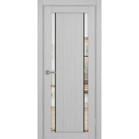 Турин 522AПП.212, цвет Дуб Серый FL, молдинг алюм.чёрн стекло Зеркало/Зеркало, размер 80*200 см.