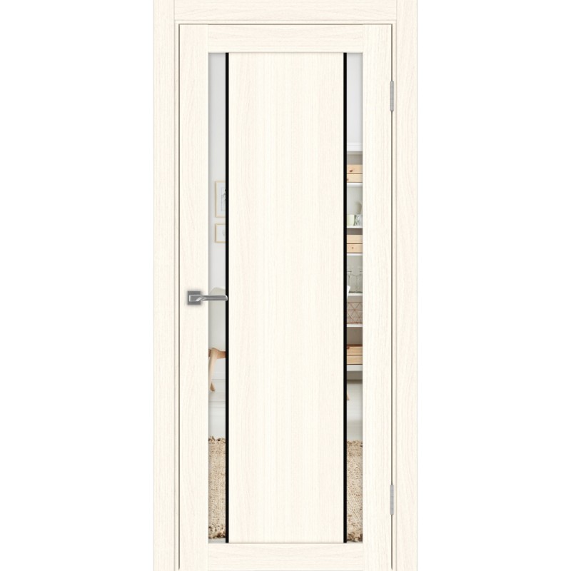 Межкомнатная дверь Турин 522.212 АПП молдинг SB, цвет ясень светлый, заполнение Зеркало/Зеркало, размер 200*80 см.