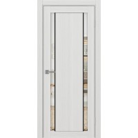 Турин 522AПП.212, цвет Ясень серебристый, молдинг алюм.чёрн стекло Зеркало/Зеркало, размер 80*200 см.