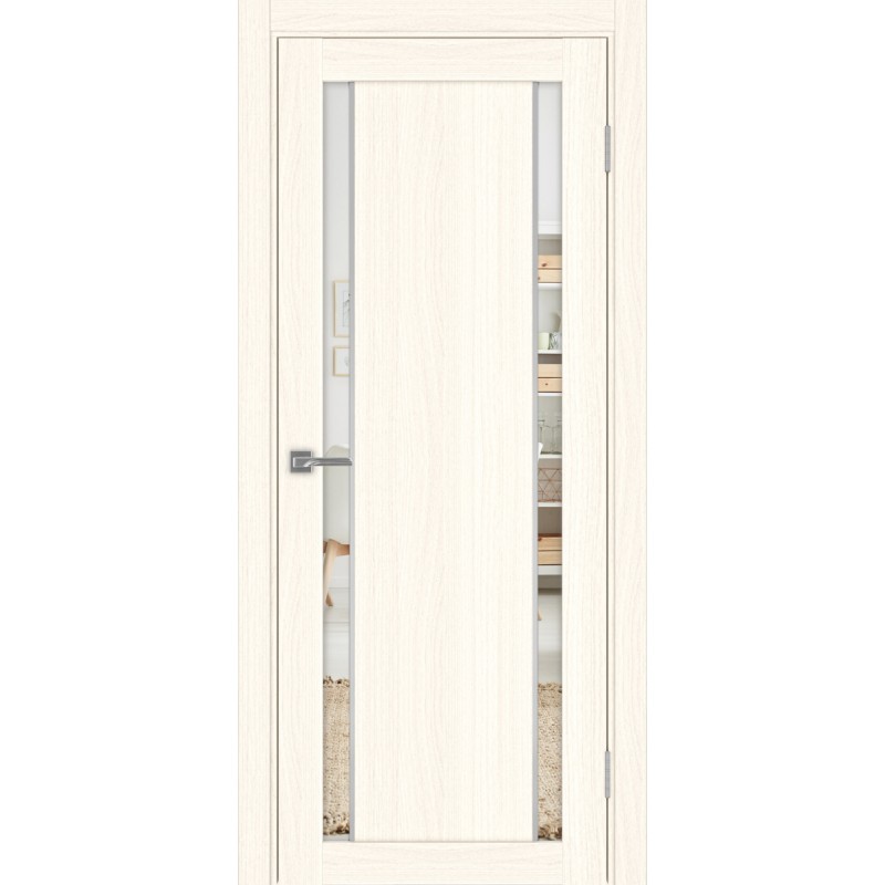 Межкомнатная дверь Турин 522.212 АПП молдинг SC, цвет ясень светлый, заполнение Зеркало/Зеркало, размер 200*80 см.