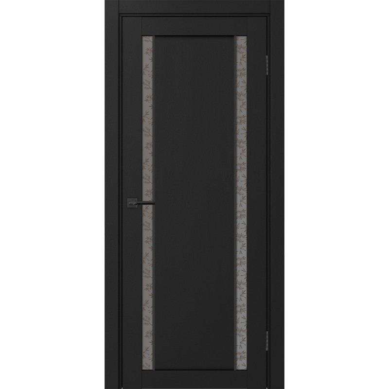 Межкомнатная дверь Турин 522АПС.212, цвет Антрацит молдинг алюм.чёрн стекло Дали бронзовое, размер 80*200 см.