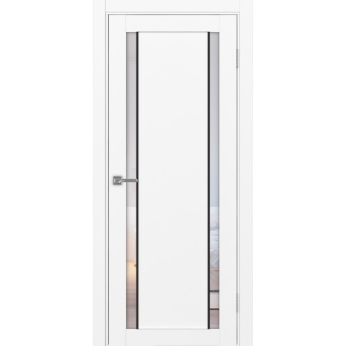 Турин 522АПС.212, цвет Белый снежный молдинг алюм.чёрн стекло Прозрачное, размер 80*200 см.