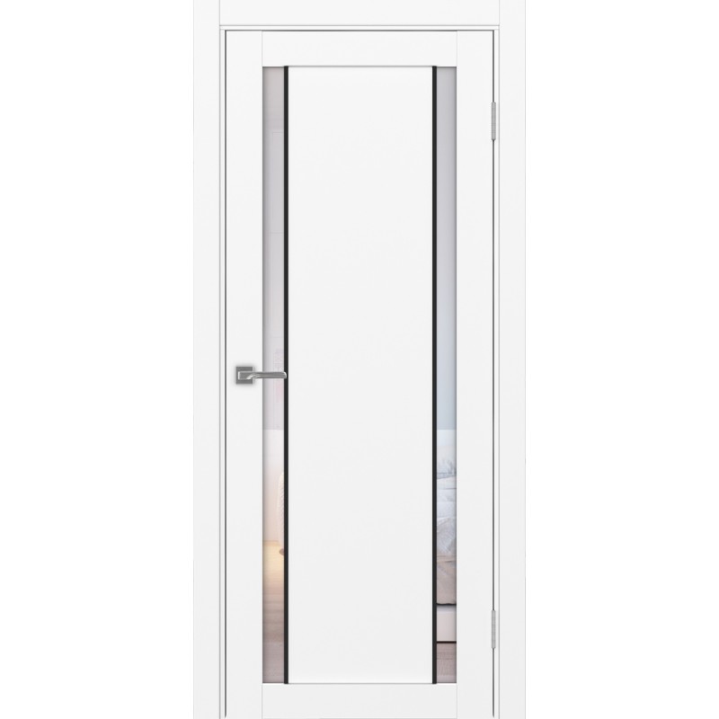 Межкомнатная дверь Турин 522.212 АПС молдинг SB, цвет белый снежный, заполнение Прозрачное, размер 200*80 см.