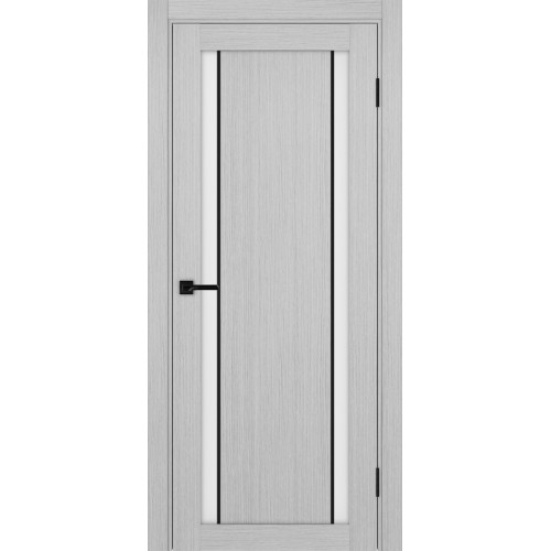 Турин 522АПС.212, цвет Дуб Серый FL, молдинг алюм.чёрн стекло Мателюкс, размер 80*200 см.