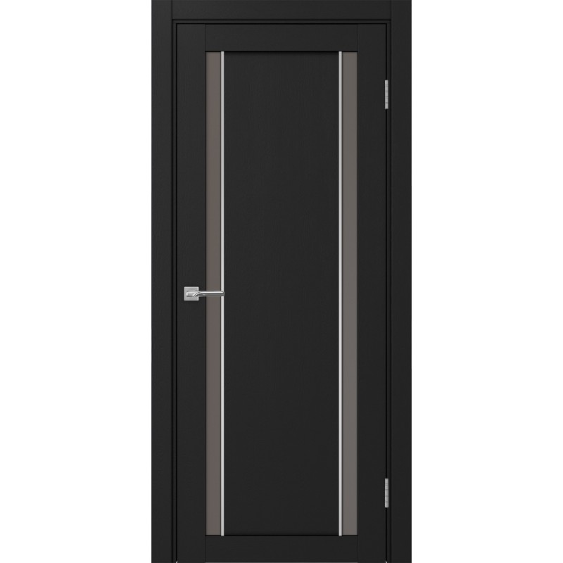 Межкомнатная дверь Турин 522АПС.212, цвет Антрацит молдинг алюм.хром стекло Бронза матовое, размер 80*200 см.