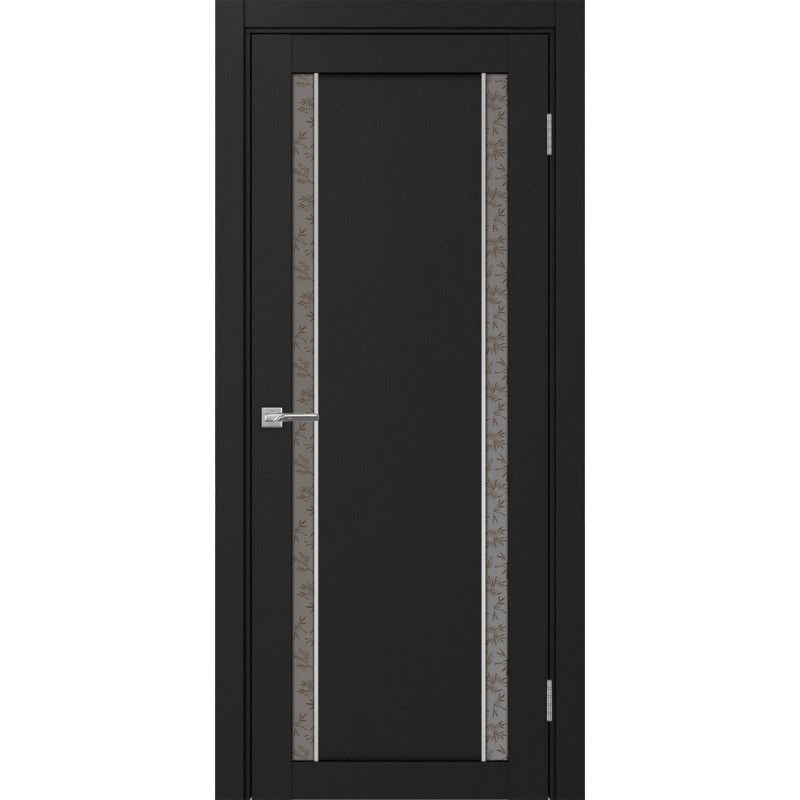 Межкомнатная дверь Турин 522АПС.212, цвет Антрацит молдинг алюм.хром стекло Дали бронзовое, размер 80*200 см.