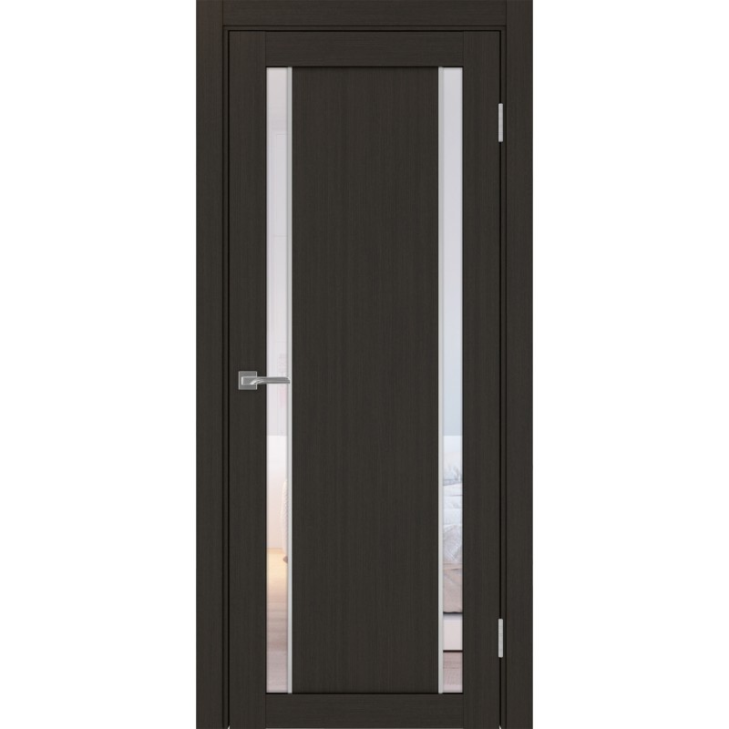 Межкомнатная дверь Турин 522АПС.212, цвет Венге FL, молдинг алюм.хром стекло Прозрачное, размер 80*200 см.