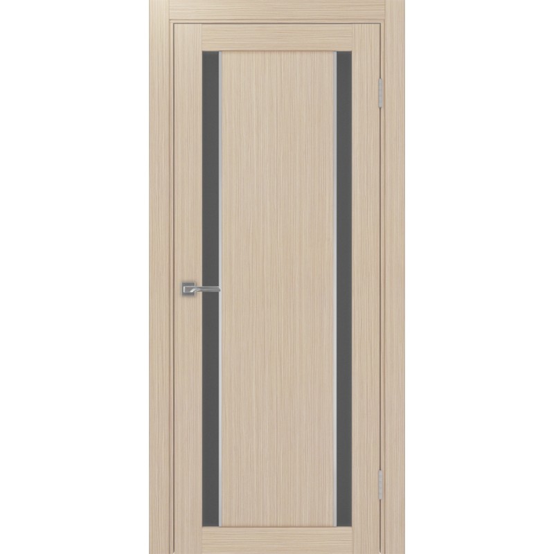 Межкомнатная дверь Турин 522АПС.212, цвет Дуб беленый FL, молдинг алюм.хром стекло Графит матовое, размер 80*200 см.