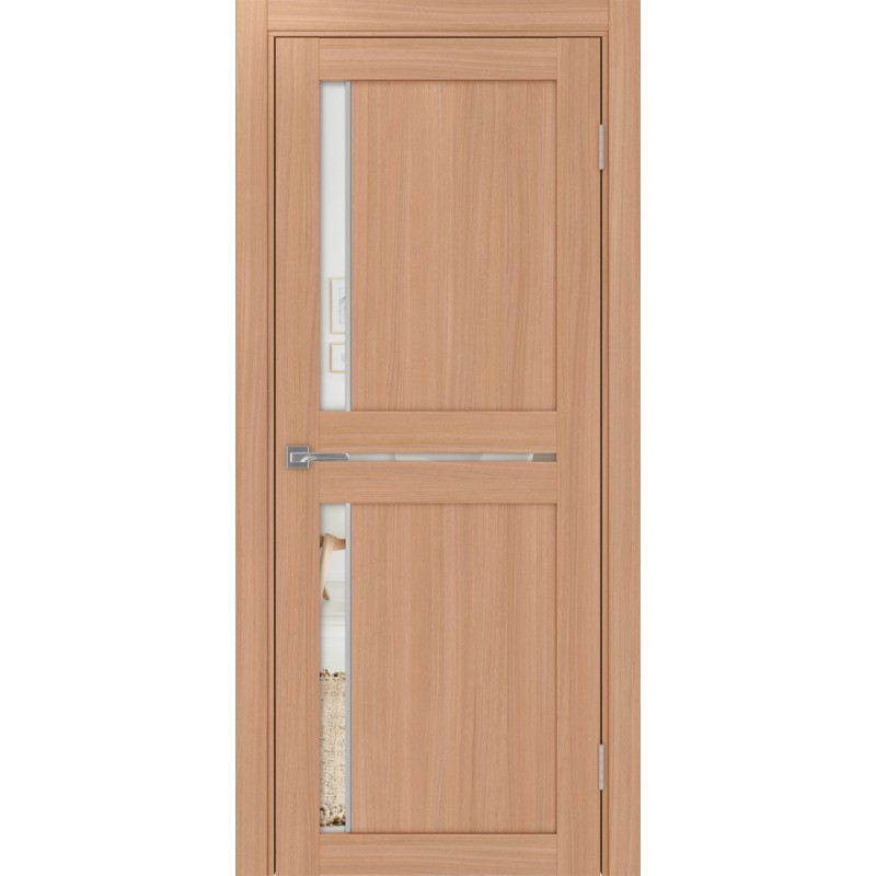 Межкомнатная дверь Турин 523.221 АПП молдинг SC, цвет ясень тёмный, заполнение Зеркало/Зеркало, размер 200*80 см.