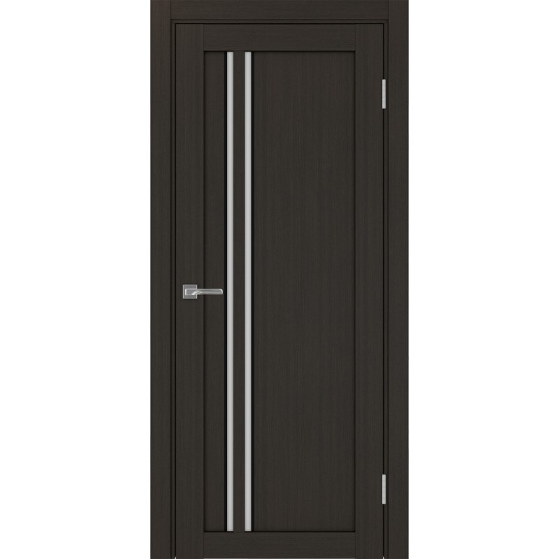 Межкомнатная дверь Турин 525АПС.121, цвет Венге FL, молдинг алюм.чёрн стекло Мателюкс, размер 80*200 см.