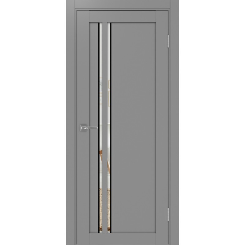 Межкомнатная дверь Турин 525.121 АПС молдинг SB, цвет серый, заполнение Зеркало, размер 200*80 см.