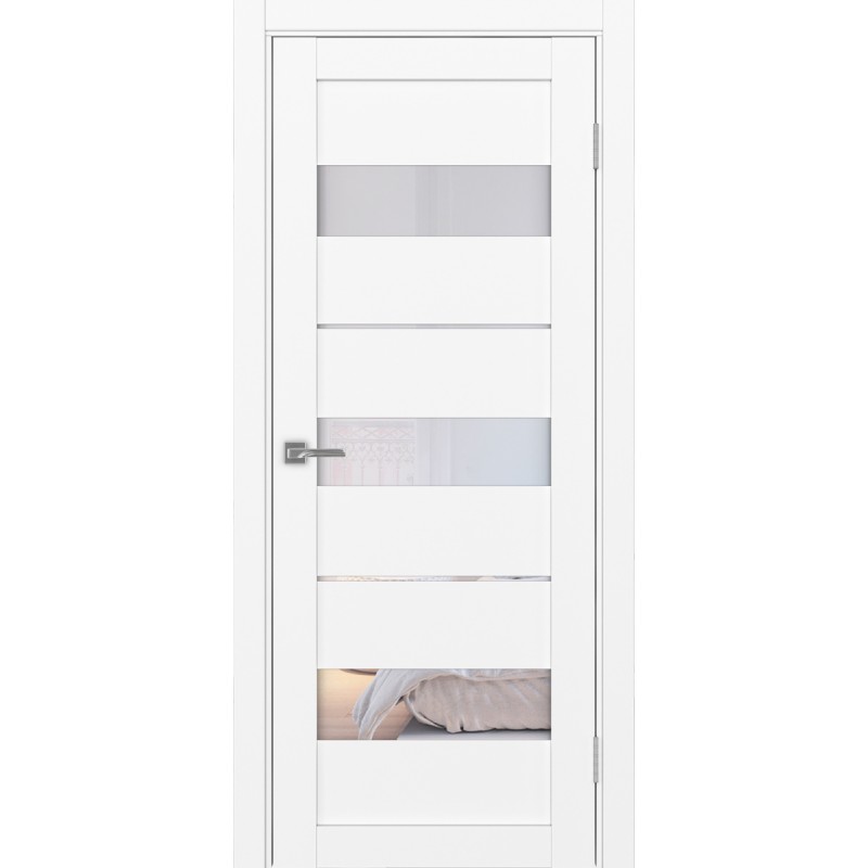 Межкомнатная дверь Турин 526.122, цвет белый снежный, заполнение Прозрачное, размер 200*80 см.
