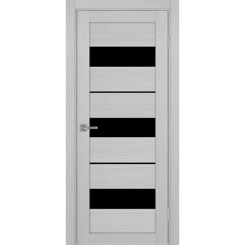 Межкомнатная дверь Турин 526.122, цвет Дуб Серый FL стекло LACчерный, размер 80*200 см.