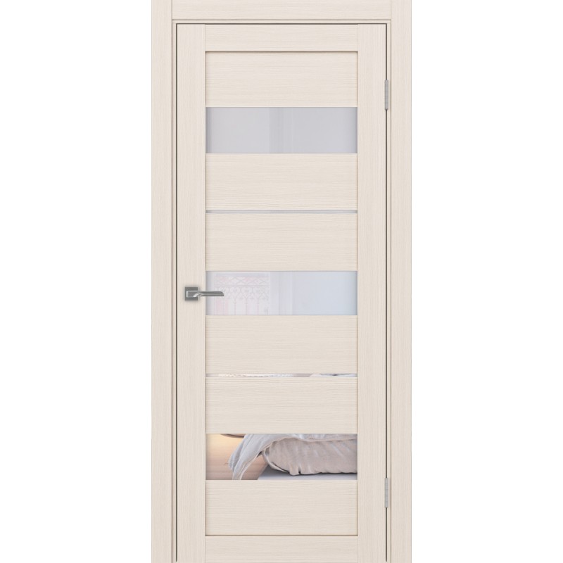 Межкомнатная дверь Турин 526.122, цвет ясень перламутровый, заполнение Прозрачное, размер 200*60 см.