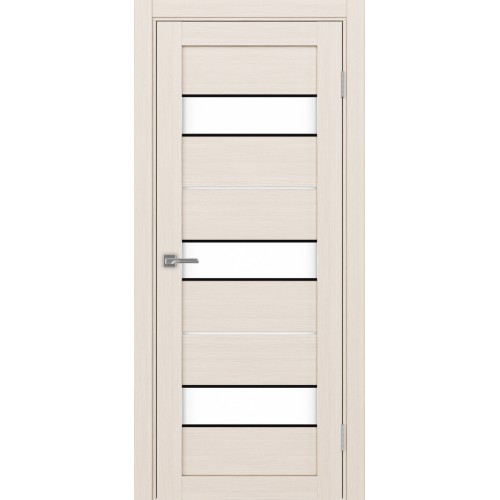 Турин 526АПП.122, цвет Ясень перламутровый молдинг алюм.чёрн стекло LACбелый, размер 80*200 см.