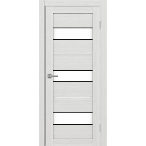 Турин 526АПП.122, цвет Ясень серебристый, молдинг алюм.чёрн стекло LACбелый, размер 80*200 см.