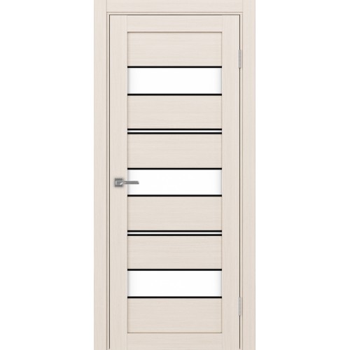 Турин 526АППmax.122, цвет Ясень перламутровый молдинг алюм.чёрн стекло LACбелый, размер 80*200 см.