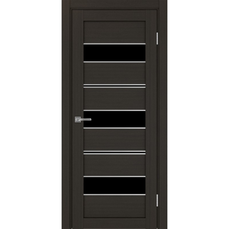 Межкомнатная дверь Турин 526.122 АППmax молдинг SC, цвет венге FL, заполнение LACчерный, размер 200*80 см.