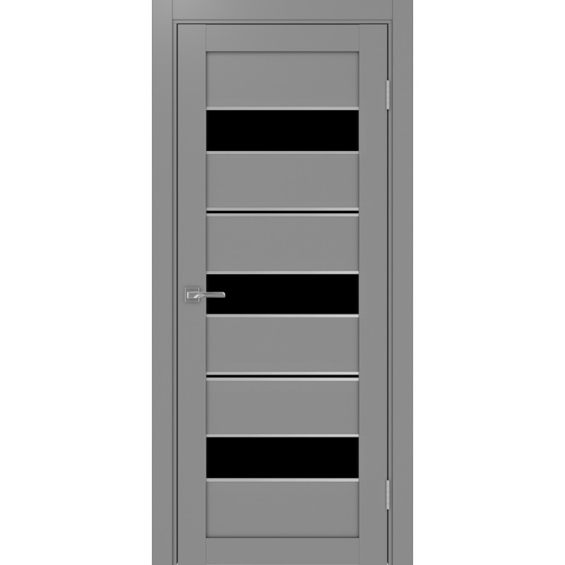 Межкомнатная дверь Турин 526.122 АППmax молдинг SC, цвет серый, заполнение LACчерный, размер 200*80 см.