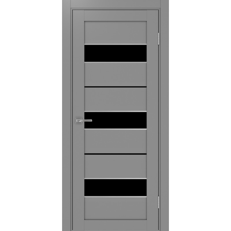 Межкомнатная дверь Турин 526.122 АПС молдинг SB, цвет серый, заполнение LACчерный, размер 200*80 см.
