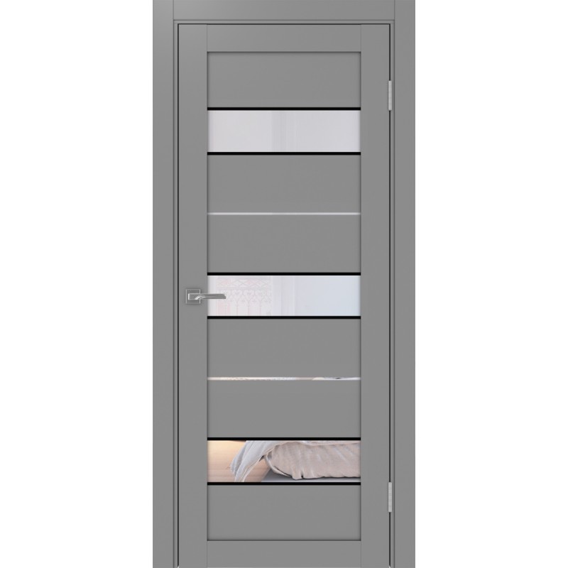 Межкомнатная дверь Турин 526.122 АПС молдинг SB, цвет серый, заполнение Прозрачное, размер 200*80 см.