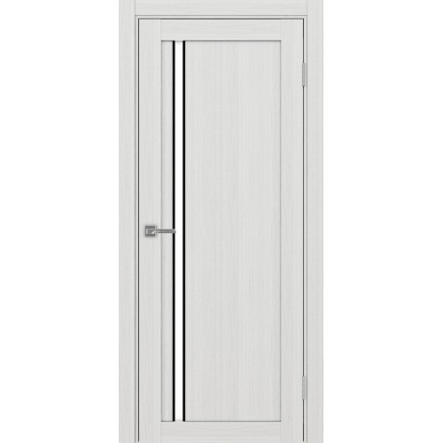 Турин 527АПС.121, цвет Ясень серебристый, молдинг алюм.чёрн стекло LACбелый, размер 80*200 см.