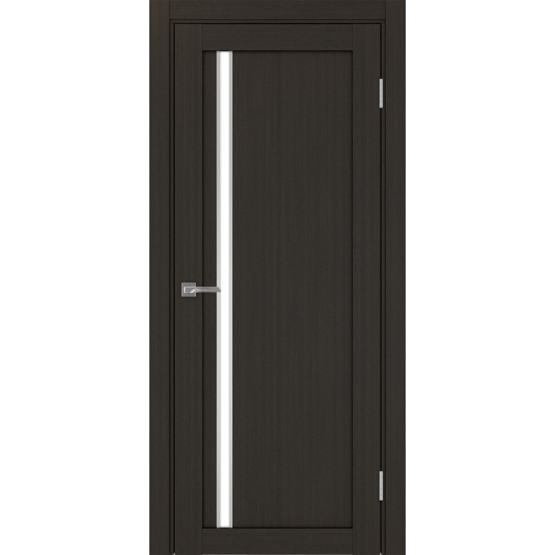 Межкомнатная дверь Турин 527АПС.121, цвет Венге FL, молдинг алюм.хром стекло LACбелый, размер 80*200 см.