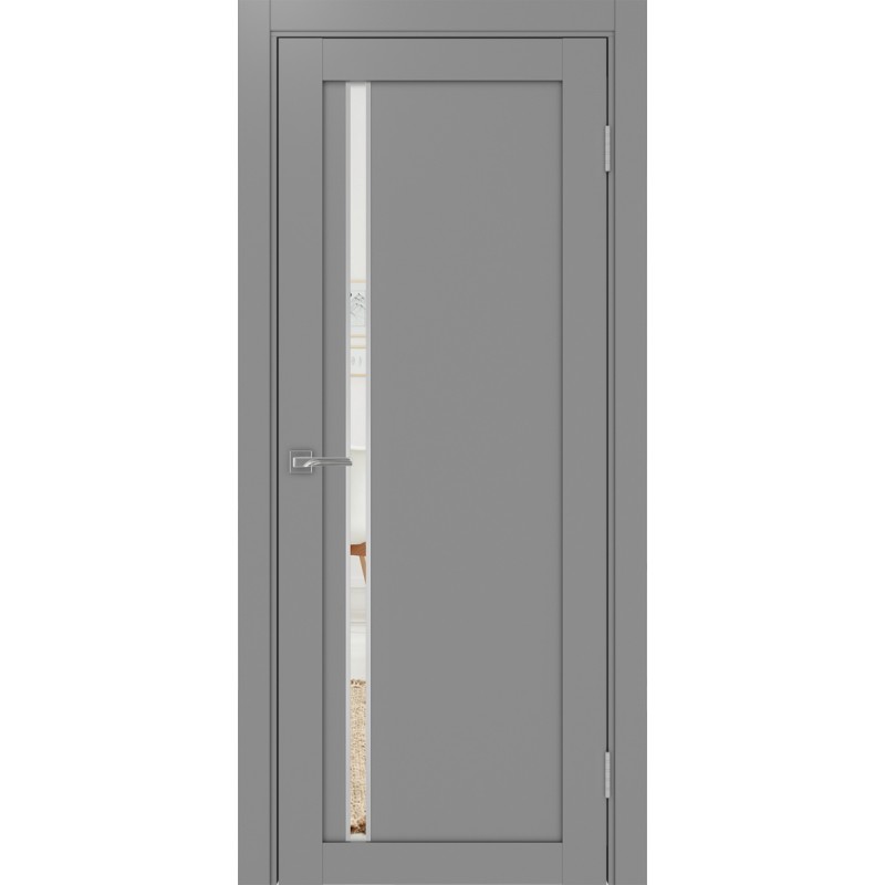 Межкомнатная дверь Турин 527.121 АПС молдинг SC, цвет серый, заполнение Зеркало, размер 200*80 см.