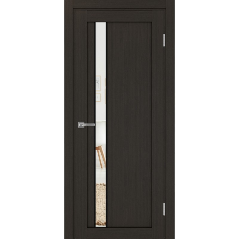 Межкомнатная дверь Турин 528.121 АПП молдинг SB, цвет венге FL, заполнение Зеркало/Зеркало, размер 200*80 см.