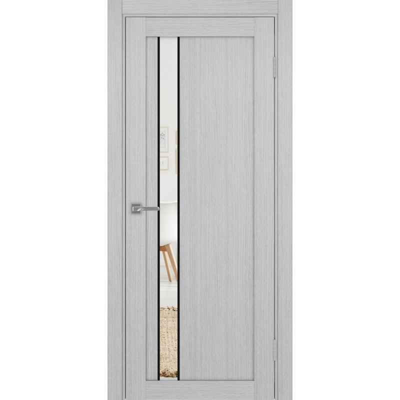 Межкомнатная дверь Турин 528.121 АПП молдинг SB, цвет дуб серый FL, заполнение Зеркало/Зеркало, размер 200*80 см.