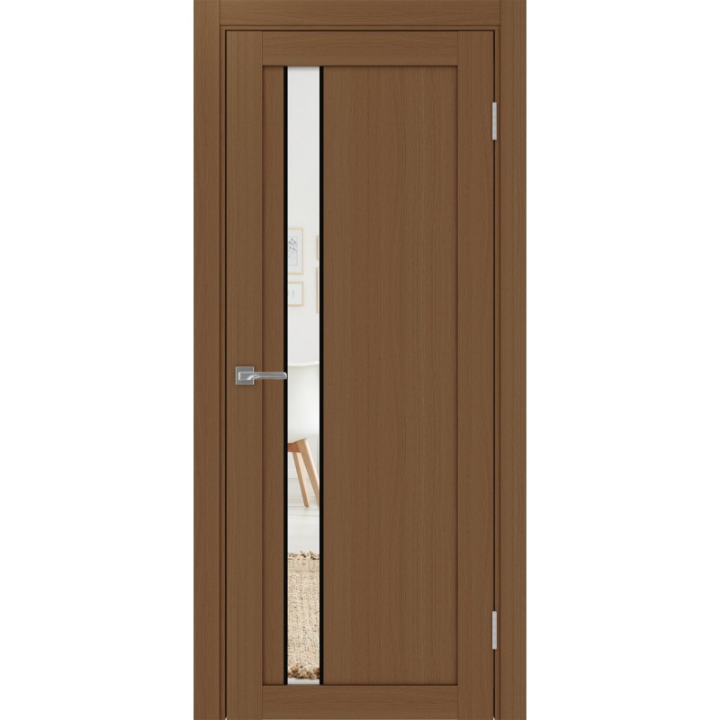 Межкомнатная дверь Турин 528.121 АПП молдинг SB, цвет орех NL, заполнение Зеркало/Зеркало, размер 200*80 см.