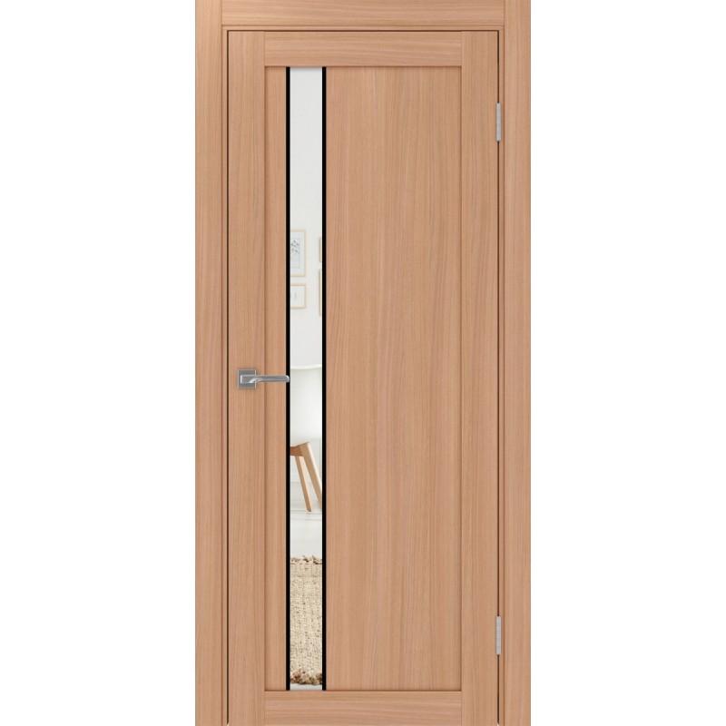 Межкомнатная дверь Турин 528.121 АПП молдинг SB, цвет ясень тёмный, заполнение Зеркало/Зеркало, размер 200*80 см.