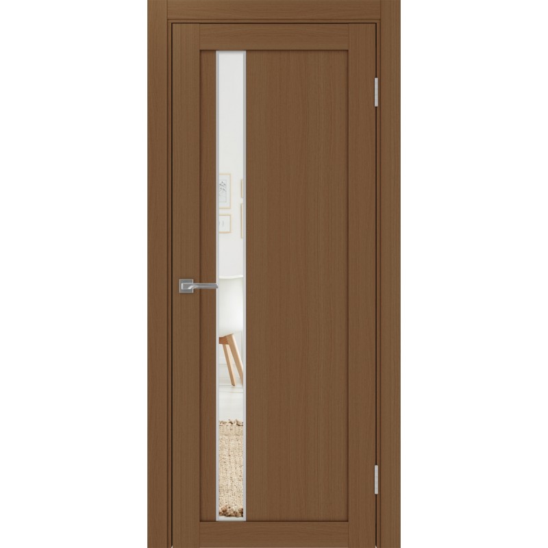 Межкомнатная дверь Турин 528.121 АПП молдинг SC, цвет орех NL, заполнение Зеркало/Зеркало, размер 200*80 см.