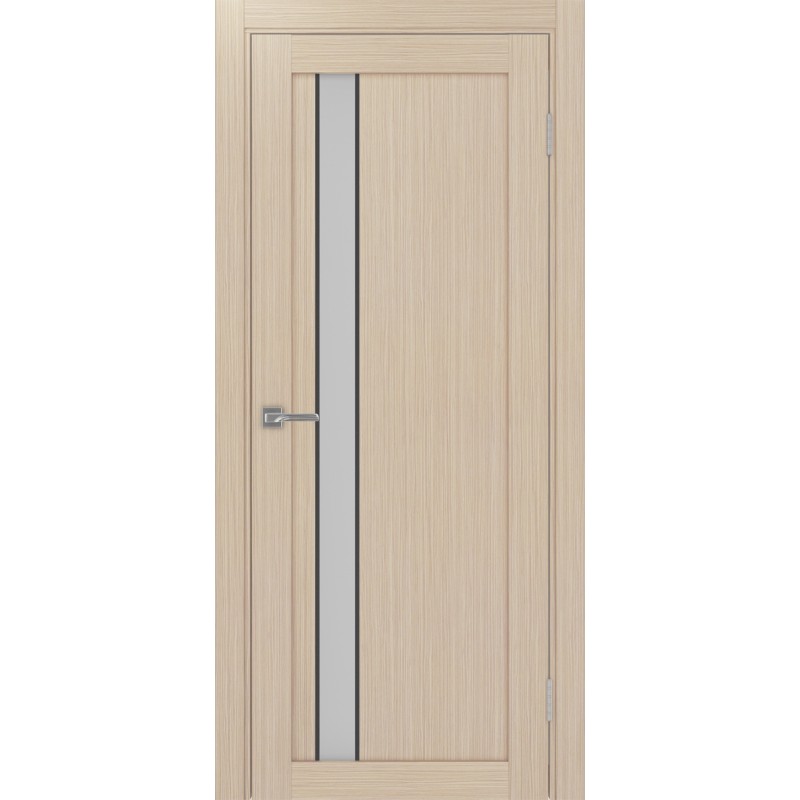 Межкомнатная дверь Турин 528AПС.121, цвет Дуб беленый FL, молдинг алюм.чёрн стекло Мателюкс, размер 80*200 см.