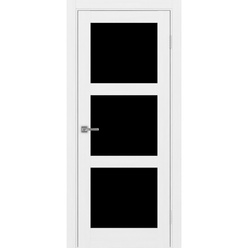 Межкомнатная дверь Турин 530.222, цвет белый лёд, заполнение LACчерный, размер 200*80 см.