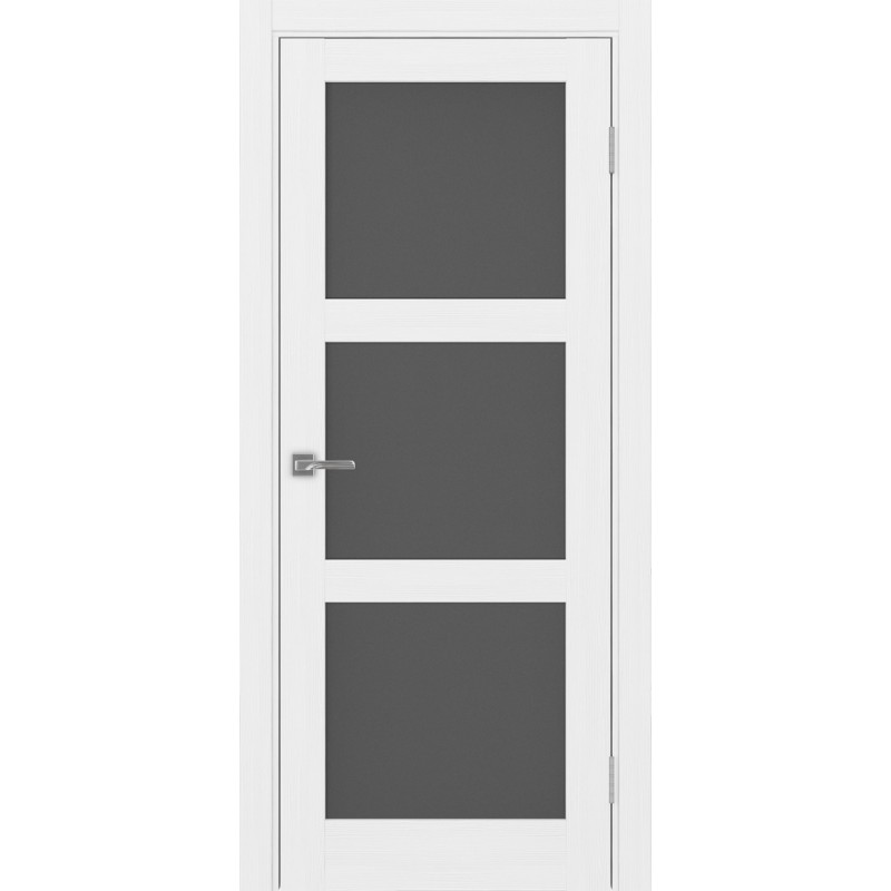 Межкомнатная дверь Турин 530.222, цвет белый лёд, заполнение Графит матовое, размер 200*80 см.