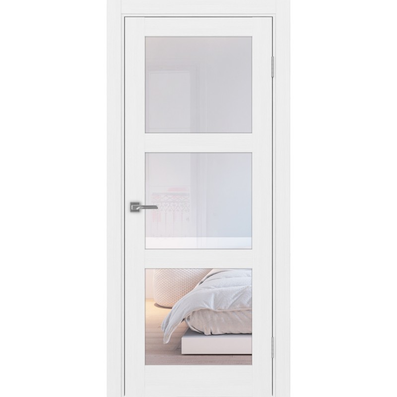 Межкомнатная дверь Турин 530.222, цвет белый лёд, заполнение Прозрачное, размер 200*80 см.