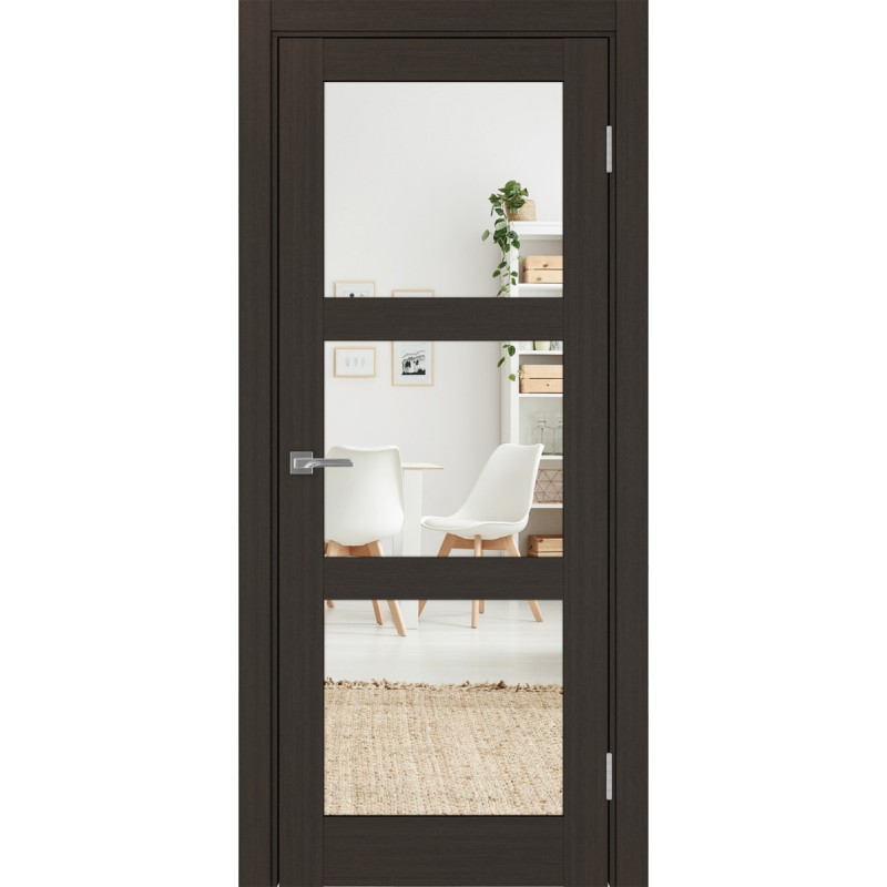 Межкомнатная дверь Турин 530.222, цвет венге FL, заполнение Зеркало/Зеркало, размер 200*80 см.