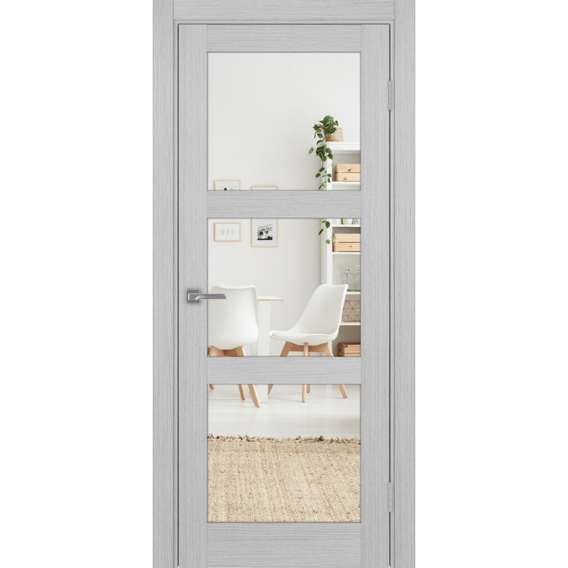 Межкомнатная дверь Турин 530.222, цвет дуб серый FL, заполнение Зеркало/Зеркало, размер 200*80 см.