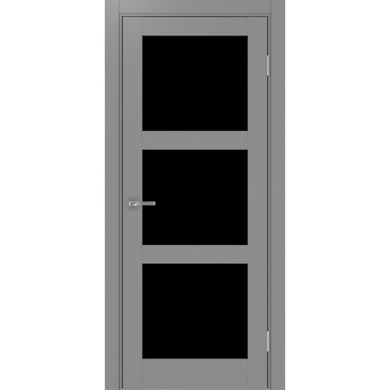 Межкомнатная дверь Турин 530.222, цвет серый, заполнение LACчерный, размер 200*80 см.
