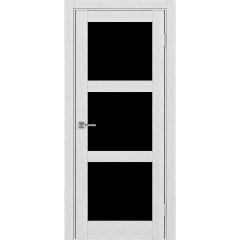 Межкомнатная дверь Турин 530.222, цвет ясень серебристый, заполнение LACчерный, размер 200*80 см.