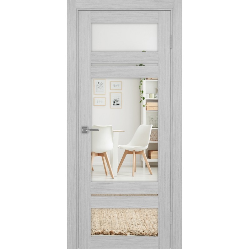 Межкомнатная дверь Турин 532.22222, цвет дуб серый FL, заполнение Зеркало/Зеркало, размер 200*80 см.