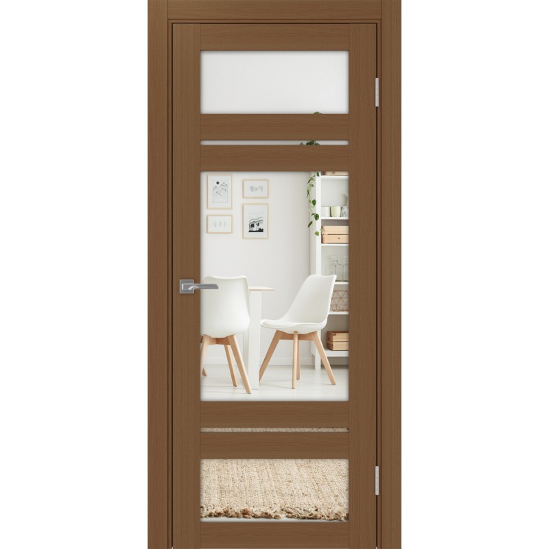 Межкомнатная дверь Турин 532.22222, цвет орех NL, заполнение Зеркало/Зеркало, размер 200*80 см.