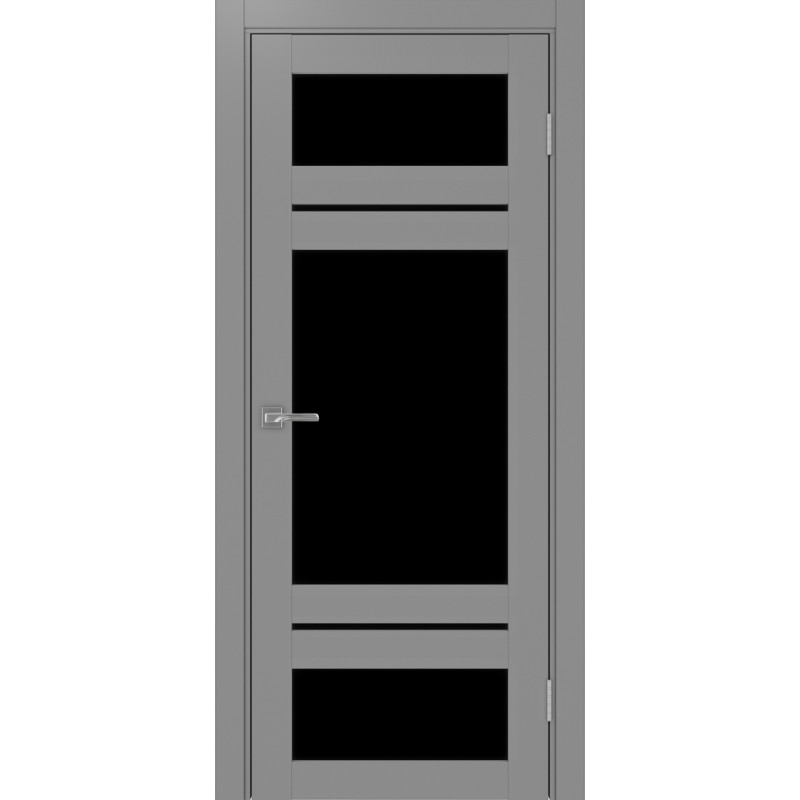 Межкомнатная дверь Турин 532.22222, цвет серый, заполнение LACчерный, размер 200*80 см.